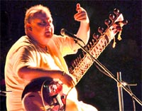 Shujaat Khan gives a performance in Dehradun on Thursday