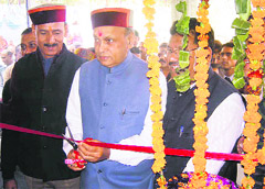 CM PK Dhumal inaugurates a PWD rest house at Lajyana in Hamirpur 