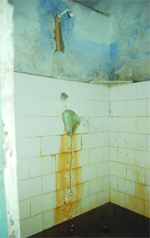 A broken taps in the washrooms of the boys hostel of Government Medical College in Amritsar.