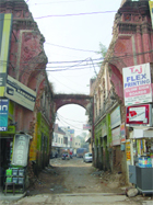 A view of the demolished arch at Sarai Sant Ram in Amritsar.