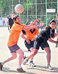 A match in progress at Sector 42 in Chandigarh on Friday