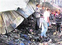 Dry fruit shops were damaged in the fire in Katra on Friday
