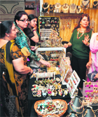 People throng the jewellery corner at the exhibition  Wedding Asia. 