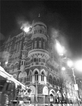  A file photo of the burning Taj Mahal Hotel in Mumbai during the terror attack