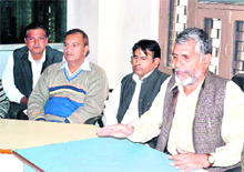 State Minister for Revenue Diwakar Bhatt at a meeting in Haridwar on Sunday.
