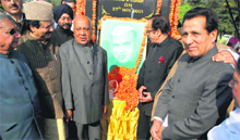 Congress leaders pay tributes to former minister GL Dogra on his 24th death anniversary in Jammu on Sunday.