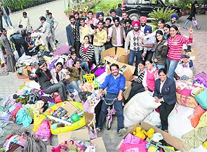 Students of the PCTE donate woolens, beddings, quilts, blankets etc for the poor in Ludhiana