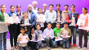 Winners of the district chess championship in Ludhiana on Sunday