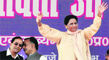 UP Chief Minister Mayawati at a Dalit rally in Lucknow on Sunday. 
