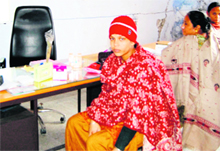 Patients wait in the OPD at the Civil Hospital as doctors go on a two-hour strike in Amritsar on Monday.