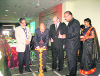 Dignitaries inaugurate a two-day international conference on ICT-Initiatives, policies and governance at Doon University in 
