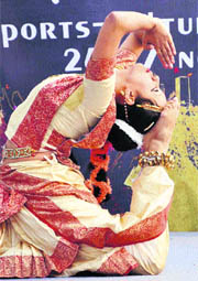 A student performs during a three-day cultural event at MDI in Gurgaon.