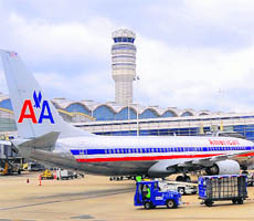 An AA jet sitting at the terminal at Ronald Reagan National Airport in Washington, DC. American Airlines said Tuesday its parent company AMC Corp had made a voluntary filing for bankruptcy 