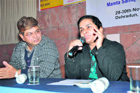 Dr Sapna Navin of Global Advocates gives a talk in Dehradun on Tuesday.