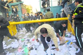 Iranian protesters break into the British Embassy in Tehran on Tuesday