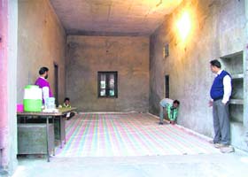 A night shelter being readied for the poor at the fire brigade building in Ludhiana on Wednesday
