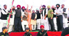 Amarinder Singh at the rally in Fatehgarh Sahib on Wednesday