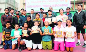 The inners of the All-India Talent Series Tennis Tournament in Dehradun on Thursday.