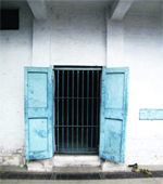 A cell in the Boileauganj police station in Shimla where a youth was found dead on Thursday morning. 