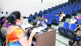 An empty hall: A CME on AIDS awareness being held at the PIMS in Jalandhar on Thursday