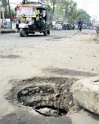 An open manhole near the Jalandhar bus stand on Thursday