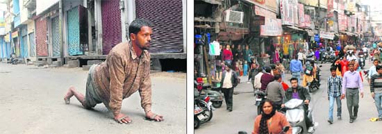 The call of Bharat bandh by traders over the Union governments decision to allow FDI in the retail sector received a lukewarm response in Jalandhar. All markets except Gur Mandi were open on Thursday