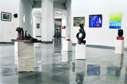 The deserted art gallery at the Kala Kendra in Jammu
