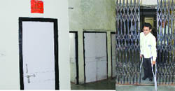A toilet for differently abled persons lies locked in the District Administrative Complex in Jalandhar. Advocate Ashok Sharma finds it hard to enter the complex as the iron gate is locked with iron chain