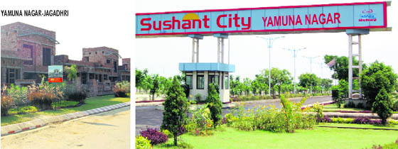 Construction work in progress at Jai City, Jagadhri (left) ; and (right) a view of the Ansals upcoming township in Yamuna Nagar
