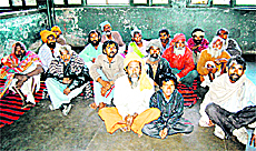 Beggars nabbed by the administration and put up at Rain Basera in Amritsar on Saturday