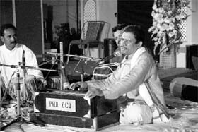 Gazal singer Vinod Sehgal performs at the Pinjore Heritage Festival on Saturday