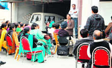 Dr Daleep Kumar, Director, Health Services and Family Welfare, Punjab, during a meeting with the district health officials in Amritsar on Thursday.