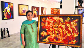 Sharmila Grover with her collection