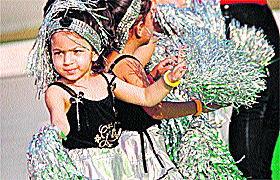 Kids perform dance during the Sports Day at Mother’s Pride School in Ludhiana on Sunday.