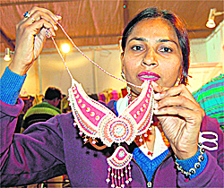 Jewellery made of jute from Bihar which was a hit at PITEX in Amritsar.