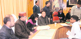 State Minister for Youth Affairs, Sports and Housing Khajan Das (with cap) at a camp organised by the Mussoorie-Dehradun Development Authority at Mussoorie on Monday.