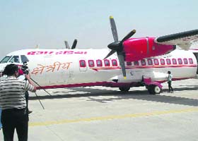An aircraft taxi at Ludhiana (Sahnewal) Airport in Ludhiana