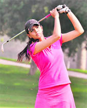 Sharmila Nicollet in action in Gurgaon on Tuesday.