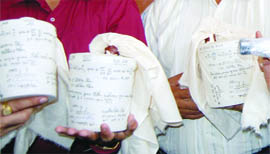 The seized contraband following the arrest of three smugglers in Amritsar on Wednesday. 
