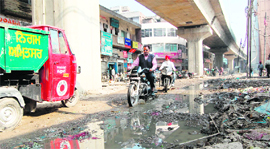 The road under the flyover from Sherawala Gate to the Galiara parking in Amritsar.
