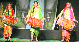 Students of Springdale Senior Secondary School during the annual theatre production in Amritsar.