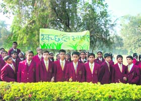 Students of Childrens Academy hold a rally in support of eco-preservation in Dehradun on Thursday
