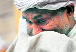 The inconsolable father of Sonia Verma in Ludhiana on Friday