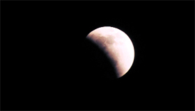 A view of the moon during the lunar eclipse in Ludhiana on Saturday.
