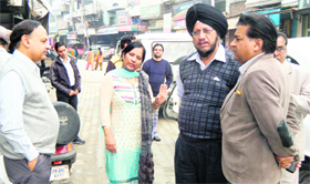 Deputy director local bodies Babita Kaler inspects development works at Jagraon.