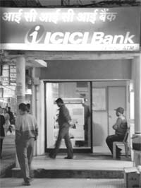 The ATM of ICICI Bank where a theft attempt took place in 