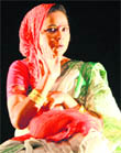 Seema Biswas performs in the play Streer Patra at Punjab Natshala in Amritsar