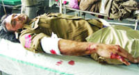 Injured Suresh Kumar, driver of Police DAV Public School bus, admitted to Guru Nanak Dev Hospital in Amritsar
