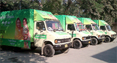 A fleet of vehicles that has arrived in Bathinda to go around the villages propagating mesages against female foeticide under the Nanhi Chhaan project that has been launched by MP Harsimrat Kaur Badal. The vehicles would travel across the villages of Bathinda and Mansa for the next few days.