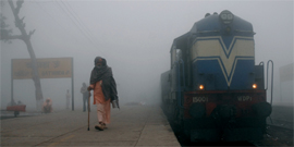 When the object after 150 metres becomes blurred, foggy condition is declared by the railways.